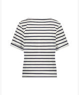 Red Button Bluse Terry Stripe